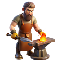 dramatic rustic A Creative Hephaestus Forging a Sword in authentic png