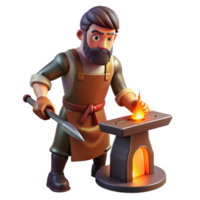 extraordinary abstract A Creative Hephaestus Forging a Sword in high quality png