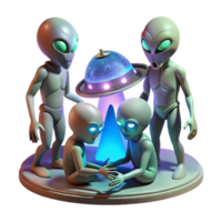 magnificent creative A Group of Aliens with Diverse and Unusual detailed png
