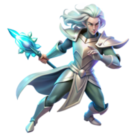 beautiful artistic A Lone Ethereal Warrior with Flowing 4K png