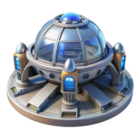 dramatic artistic A Space Station with a Large Central Dome high resolution png