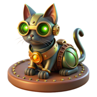 magnificent rustic Steampunk Robotic Cat Intricate Gears authentic png