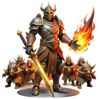 impressive artistic A Powerful Armored Knight Wielding a professional png
