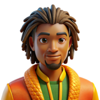stunning artistic Portrait of a Young Man with Dreadlocks premium png