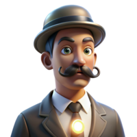 extraordinary creative Portrait of a Man with a Handlebar high quality png