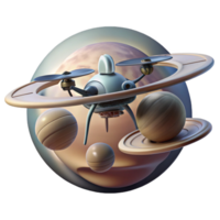 serene creative A Lone Hovering Drone Shaped Like a genuine png