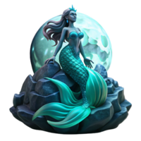 magnificent rustic A Lone Siren Perched on a Jagged Black professional png