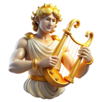 serene creative A Radiant Apollo Playing a Golden Lyre high quality png