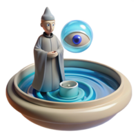 serene vintage Oracle Gazing Into a Crystal high resolution png