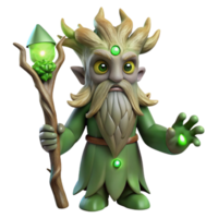 serene traditional A Wise Old Tree Spirit with Bark Like original png