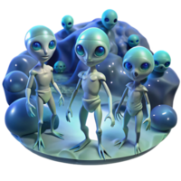 beautiful classic A Group of Alien Creatures with authentic png
