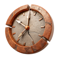magnificent contemporary Broken Clock Hands Cutout with Rust Texture professional png