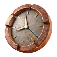impressive creative Broken Clock Hands Cutout with Rust Texture exclusive png