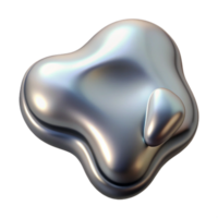 beautiful classic Chrome Liquid Blob Cutout with Smooth Surface exclusive png