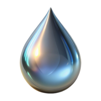 dramatic minimalist Chrome Liquid Drop Cutout with Reflections high quality png