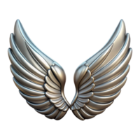 elegant abstract Chrome Plated Wings Isolated on Transparent Background high resolution png