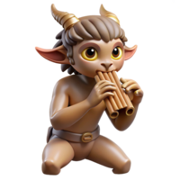 dramatic abstract A Mischievous Satyr Playing a Pan Flute in 4K png