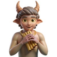 beautiful rustic A Mischievous Satyr Playing a Pan Flute in 4K png