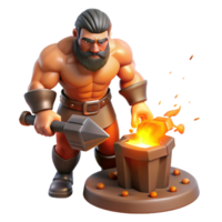 serene minimalist A Powerful Cyclops Forging a Thunderbolt high resolution png