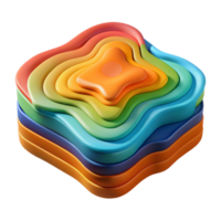 impressive vintage Colorful Topographic Map Layers Cutout Element authentic png