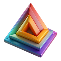 serene abstract Colorful Triangles with Depth Illusion Isolated genuine png