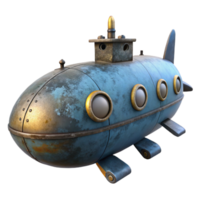 dramatic classic Deep Sea Submarine Isolated with Front View Angle original png