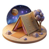 magnificent modern Desert Sundowner Campsite Isolated with Starry Night Sky high resolution png