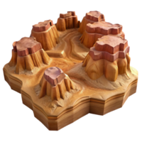magnificent minimalist Desert Terrain Cutout Sparkling Canyon Walls Isolated high quality png
