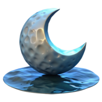 wonderful rustic Distorted Moon Reflection in Water Ripples Transparent Background premium png