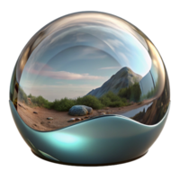 elegant modern Distorted Landscape Reflection in Water Transparent Background png