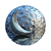 magnificent minimalist Distorted Moon Reflection in Water Ripples Transparent Background png