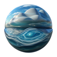 impressive vintage Distorted Sky Reflection in Water with Waves Isolated high quality png