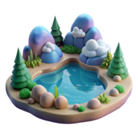 magnificent artistic Dreamy Lake Landscape Cutout Isolated Element high quality png
