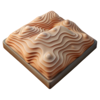 impressive modern D Topographic Model Isolated on Transparent Background Angled View detailed png