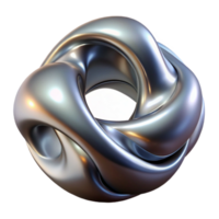 elegant modern Dynamic Liquid Metal Form Isolated on Transparent Background genuine png
