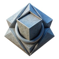 serene rustic Flat Geometric Shapes Creating Depth Illusion Isolated high resolution png
