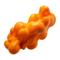 dramatic artistic Flowing Orange Smoke Stream on Transparent Background high resolution png