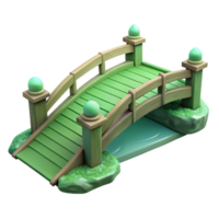 wonderful rustic Footbridge Over Stream Transparent with Green Tint original png