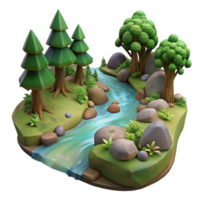 wonderful artistic Forest Stream with Lyrax Light Transparent Background authentic png