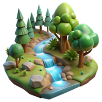 magnificent minimalist Forest Stream with Lyrax Light Transparent Background png