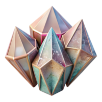 serene abstract Geometric Crystal Cutout Pastel Crystal Textures professional png