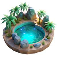 elegant abstract Glowing Lagoon Transparent Background Tropical Setting authentic png