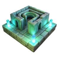 magnificent abstract Glowing Luminari Labyrinth Path Isolated on White genuine png