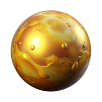 magnificent rustic Liquid Gold Orb Cutout with Glowing Highlights high resolution png
