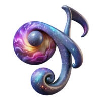 serene classic Nebula Notes Cutout with Colorful Swirls authentic png