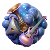 dramatic artistic Nebula Orchestra Isolated with Transparent Background authentic png