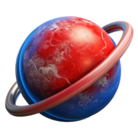 magnificent creative Red Sphere Orbiting a Blue Planet Transparent detailed png