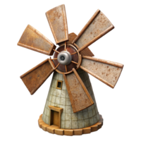 elegant vintage Rotating Windmill Cutout Rustic Design Isolated Element authentic png