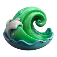 magnificent minimalist Stylized Ocean Turbulence Isolated Green Cutout Element authentic png