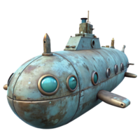 stunning rustic Submarine Exploring Abyss Isolated Transparent Background professional png